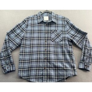 Katin Shirt Mens Sz M Plaid Flannel Long Sleeve Button Up Blue White Black